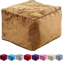 istyle mode Brown Crushed Velvet Bean Bag Pouffe Foot Rest