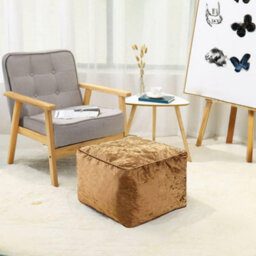 istyle mode Brown Crushed Velvet Bean Bag Pouffe Foot Rest - thumbnail 5