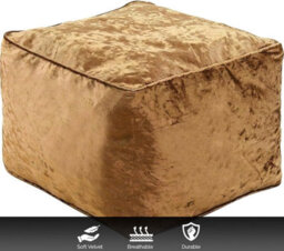 istyle mode Brown Crushed Velvet Bean Bag Pouffe Foot Rest - thumbnail 4