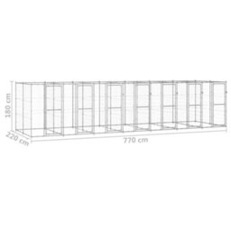 Berkfield Durable Outdoor Dog Kennel Galvanised Steel 16.94 M2 - thumbnail 6