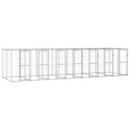 Berkfield Durable Outdoor Dog Kennel Galvanised Steel 16.94 M2 - thumbnail 2