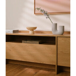 Impact Furniture Sideboard Lowboard Tv Unit Long Low Cabinet 200Cm Wide Storage Washed Light Oak Modern Japandi - thumbnail 7