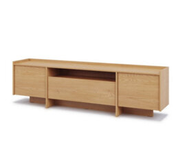 Impact Furniture Sideboard Lowboard Tv Unit Long Low Cabinet 200Cm Wide Storage Washed Light Oak Modern Japandi - thumbnail 6