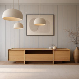 Impact Furniture Sideboard Lowboard Tv Unit Long Low Cabinet 200Cm Wide Storage Washed Light Oak Modern Japandi - thumbnail 9