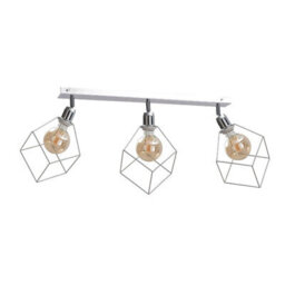 Luminosa Lighting Luminosa Ruben Ceiling Spotlight Bar Silver, 63Cm, 3X E27
