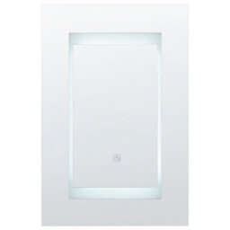 Beliani Luxor 40 X 60 Cm Wall-Mounted Bathroom Mirror Cabinet Black Glass With Warm Led Lighting - thumbnail 2