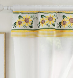 "Tyrone Textiles Keswick Yellow Floral Embroidery Window Set With Matching Tie Backs -  98X42"" (249X107Cm)" - thumbnail 2