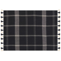 Beliani Blanket Kulac Cotton 130 X 170 Cm Black - thumbnail 4