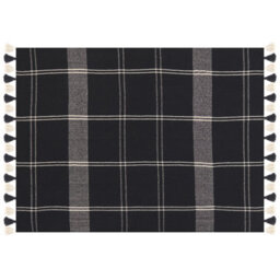 Beliani Blanket Kulac Cotton 130 X 170 Cm Black - thumbnail 5