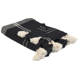 Beliani Blanket Kulac Cotton 130 X 170 Cm Black