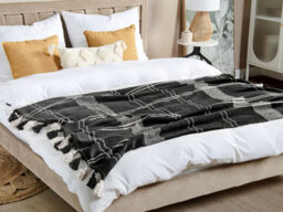 Beliani Blanket Kulac Cotton 130 X 170 Cm Black - thumbnail 2