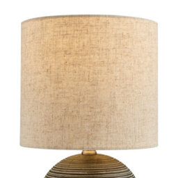 Furniturebox Uk Ripple Grey & Black Textured Ceramic Round Table Lamp - thumbnail 6
