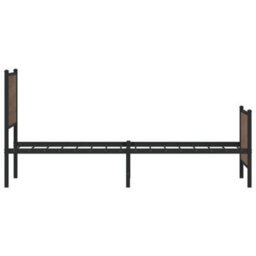 Berkfield Metal Bed Frame Without Mattress Brown Oak 100X200 Cm - thumbnail 6