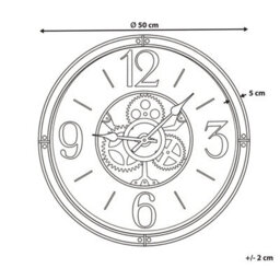 Wyld And Coco Heritage Home Wall Clock Vintage Gear Dial 50Cm, Black Synthetic Frame - thumbnail 3