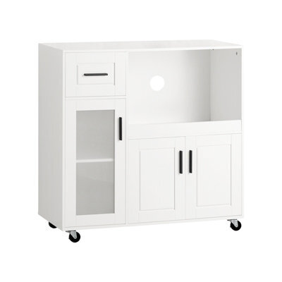 Sobuy Fsb78-W, Sideboard Microwave Cabinet Dining Room Cupboard Kitchen Trolley, White - image 1