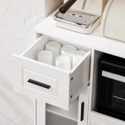 Sobuy Fsb78-W, Sideboard Microwave Cabinet Dining Room Cupboard Kitchen Trolley, White - thumbnail 9