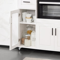 Sobuy Fsb78-W, Sideboard Microwave Cabinet Dining Room Cupboard Kitchen Trolley, White - thumbnail 4