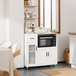 Sobuy Fsb78-W, Sideboard Microwave Cabinet Dining Room Cupboard Kitchen Trolley, White - thumbnail 2