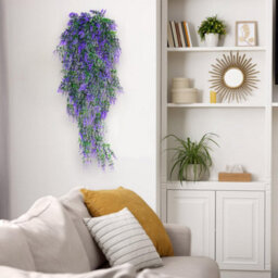 2 Pack Artificial Hanging Ivy Plants, 70 Cm (Purple), Artificial Silk Orchid Flowers With 5 Branches For Home Wall Decoration - thumbnail 7