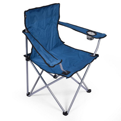 Mantraraj Camping Folding Chairs Patio Outdoor Portable Garden Beach Chair Fishing Lounger Seat With Cup Holder Blue - image 1