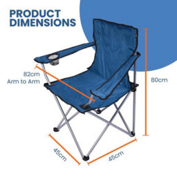 Mantraraj Camping Folding Chairs Patio Outdoor Portable Garden Beach Chair Fishing Lounger Seat With Cup Holder Blue - thumbnail 5