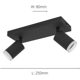 Loops Sleek Black Bar Ceiling Spotlight For Indoor Spaces - Modern Design & Elegant Illumination - thumbnail 4