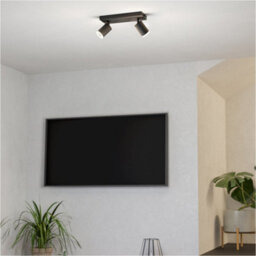 Loops Sleek Black Bar Ceiling Spotlight For Indoor Spaces - Modern Design & Elegant Illumination - thumbnail 1