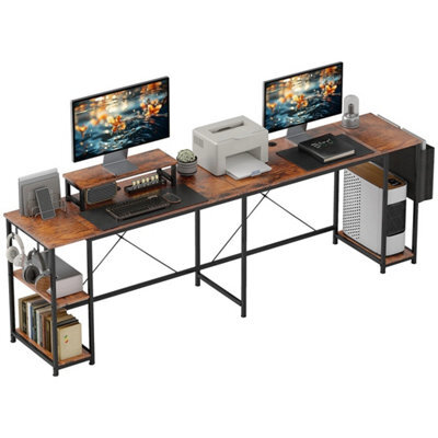 168Cm Reversible L Shaped Desk, 240Cm Two Person Desk - image 1