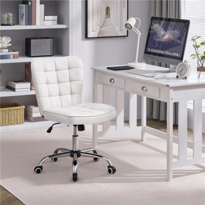 Yaheetech Modern Desk Chair With Adjustable Seat Height - White - image 1