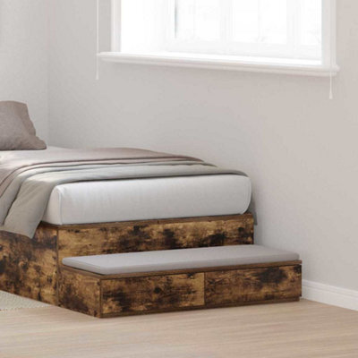 Berkfield Bedside Tables Smoked Oak Engineered Wood 100 X 36.5 X 16.5 Cm - image 1