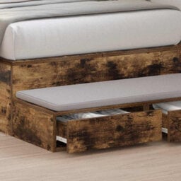 Berkfield Bedside Tables Smoked Oak Engineered Wood 100 X 36.5 X 16.5 Cm - thumbnail 4