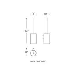 Cosmic Toilet Brush, Wall-Mounted, Brushed Gold Pvd, Architect S+ Collection - thumbnail 6