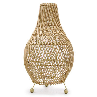 Natural Rattan Table Lamp - Unique Boho, Rustic, Scandinavian Decor - image 1
