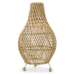 Natural Rattan Table Lamp - Unique Boho, Rustic, Scandinavian Decor