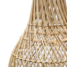 Natural Rattan Table Lamp - Unique Boho, Rustic, Scandinavian Decor - thumbnail 2