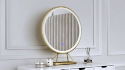 CARME Home Belle Medium Gold Frame Touch Sensor Led Makeup Mirror With Lights - thumbnail 3
