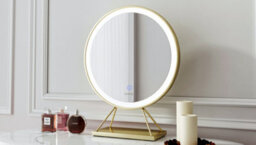 CARME Home Belle Medium Gold Frame Touch Sensor Led Makeup Mirror With Lights - thumbnail 2