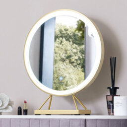CARME Home Belle Medium Gold Frame Touch Sensor Led Makeup Mirror With Lights - thumbnail 5
