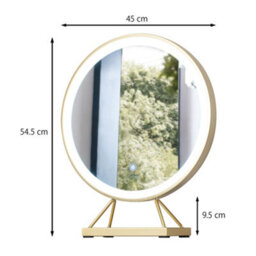 CARME Home Belle Medium Gold Frame Touch Sensor Led Makeup Mirror With Lights - thumbnail 4