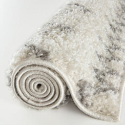The Rugs Moroccan Shaggy Rugs And Runners Soft Fluffy Tribal Design High Pile Ivory And Grey Living Room Kitchen Hallway 900 - thumbnail 7