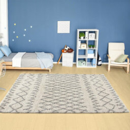 The Rugs Moroccan Shaggy Rugs And Runners Soft Fluffy Tribal Design High Pile Ivory And Grey Living Room Kitchen Hallway 900