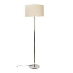 Valuelights Charles Chrome Floor Lamp With Cream Shade