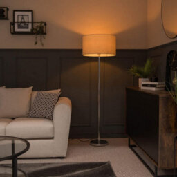 Valuelights Charles Chrome Floor Lamp With Cream Shade - thumbnail 4