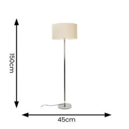 Valuelights Charles Chrome Floor Lamp With Cream Shade - thumbnail 8