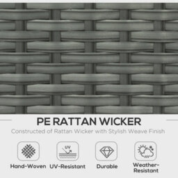 Outsunny Rattan Garden Furniture Set With Recliners, Footstools, Light Grey - thumbnail 6
