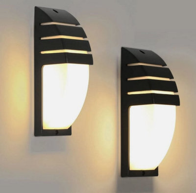 Outdoor Black Wall Light Waterproof Ip65 Led Warm Light 12W 58X12Cm 2 Pack - image 1
