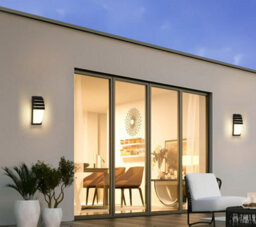 Outdoor Black Wall Light Waterproof Ip65 Led Warm Light 12W 58X12Cm 2 Pack - thumbnail 6