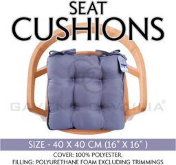 Gc Gaveno Cavailia 4 Pcs Seat Cushions For Dining Chairs Garden Indoor/outdoor Kitchen Chair Cushions With Ties 40X40Cm, Charcoal - thumbnail 5