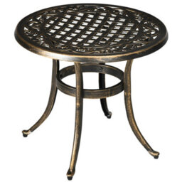 Outsunny 60Cm Round Hollow Top Design Side Table With Cast Aluminum Frame - thumbnail 2
