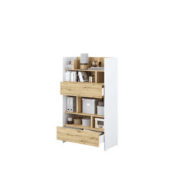 Arte Bed Concept White Matt And Oak Artisan Sideboard Cabinet 92Cm - thumbnail 3